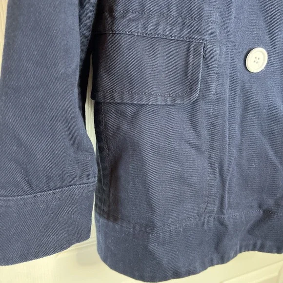 J.Crew Heavyweight Cotton Twill Pea Coat Navy Jacket‎ Size 10 - Picture 6 of 14